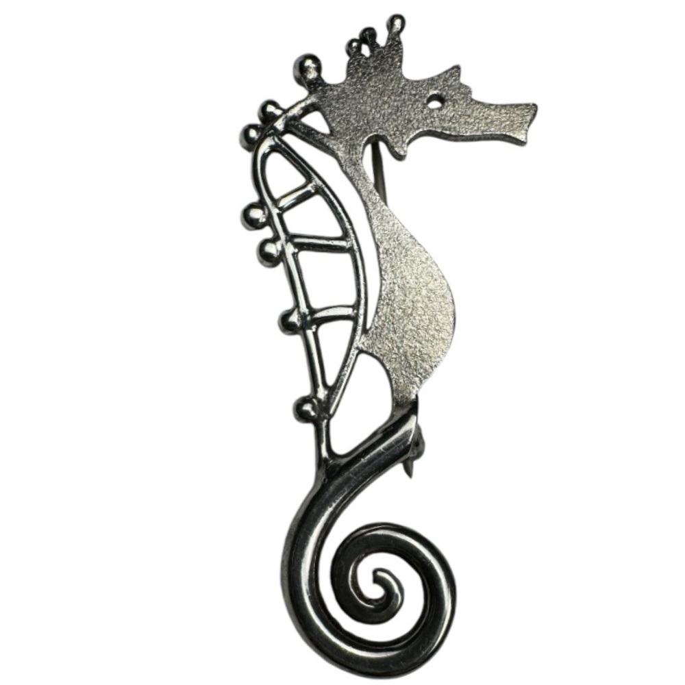 Hallmarked Scottish Silver Seahorse Brooch